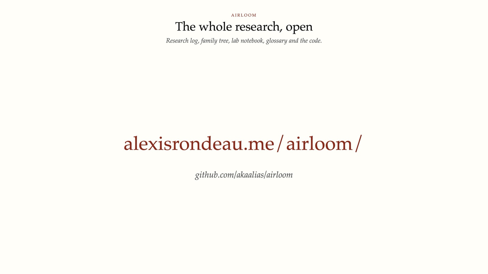 The whole research, open