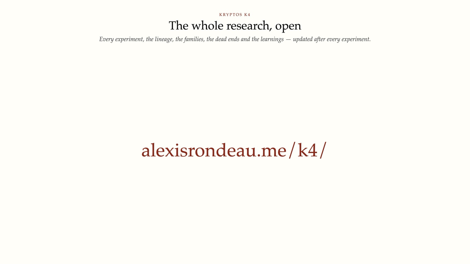 The whole research, open