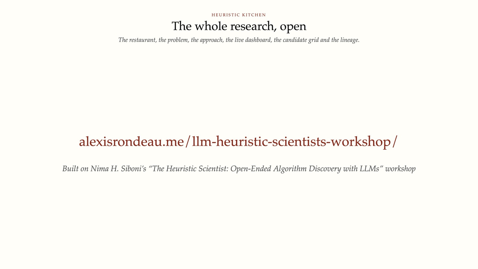 The whole research, open